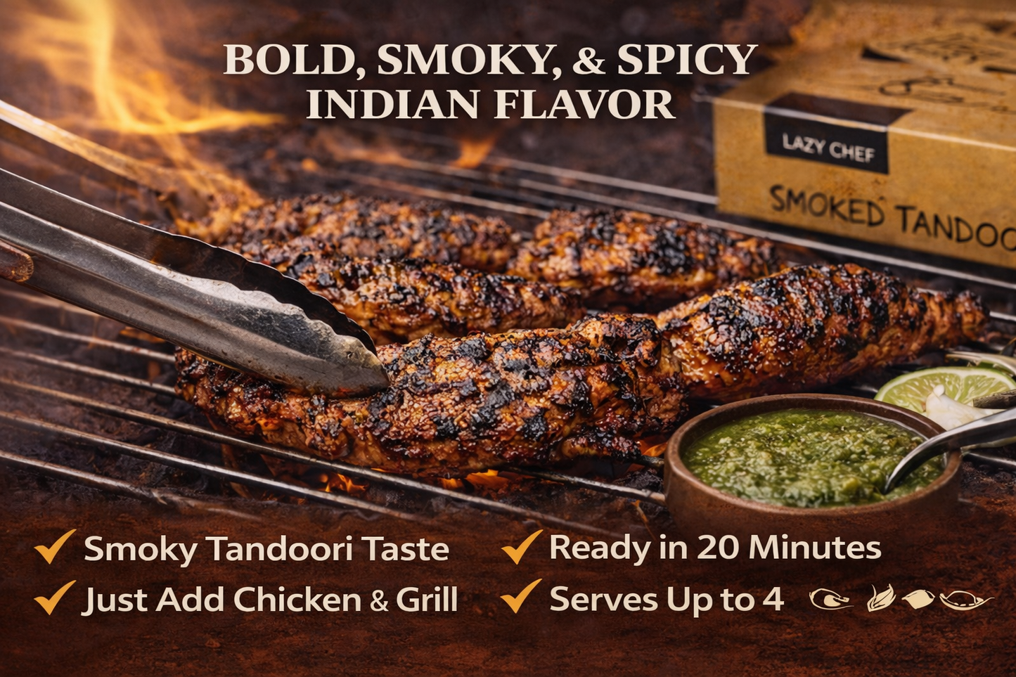 Lazy Chef Smoked Tandoori Paste – Smoky, Spicy & Tangy Indian Marinade (140g)