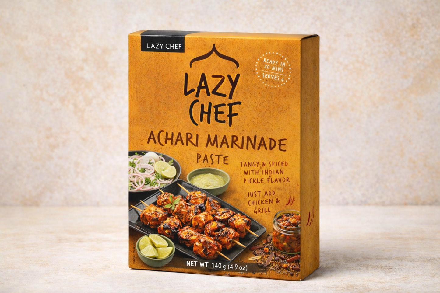 Lazy Chef Achari Marinade Paste – Tangy & Spiced Indian Pickle Marinade (140g)