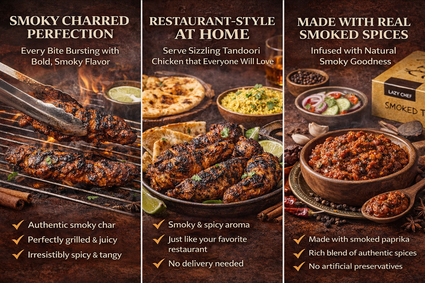 Lazy Chef Smoked Tandoori Paste – Smoky, Spicy & Tangy Indian Marinade (140g)