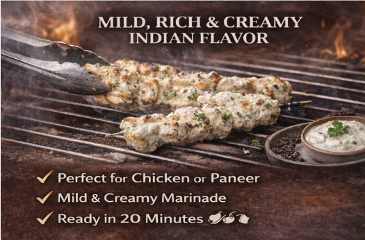 Lazy Chef Creamy Malai Paste – Mild, Rich & Creamy Indian Marinade (140g)