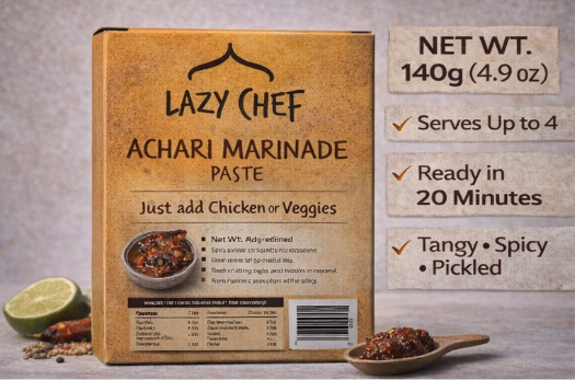 Lazy Chef Achari Marinade Paste – Tangy & Spiced Indian Pickle Marinade (140g)